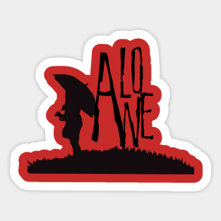 alone girl black t-shirt Sticker